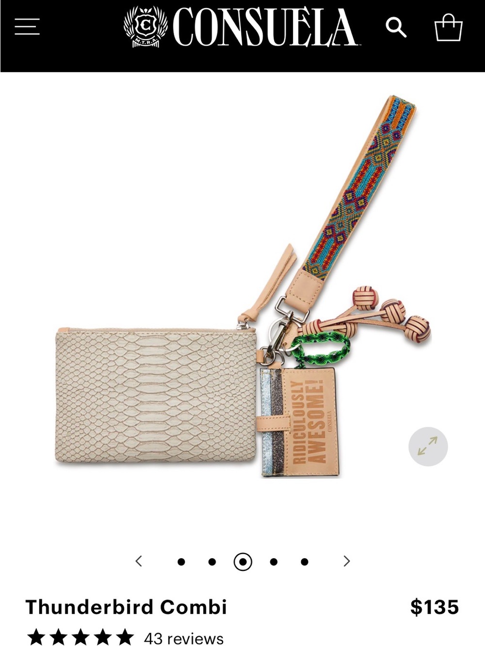 Consuela Thunderbird Combi Wristlet with Multicolor Woven Strap - Picture 4 of 5